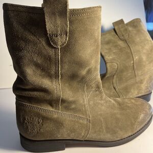 BlackStone Suede Western Cowboy Boots Mid Calf Goodyear Welted Size 43 US 9 Mens